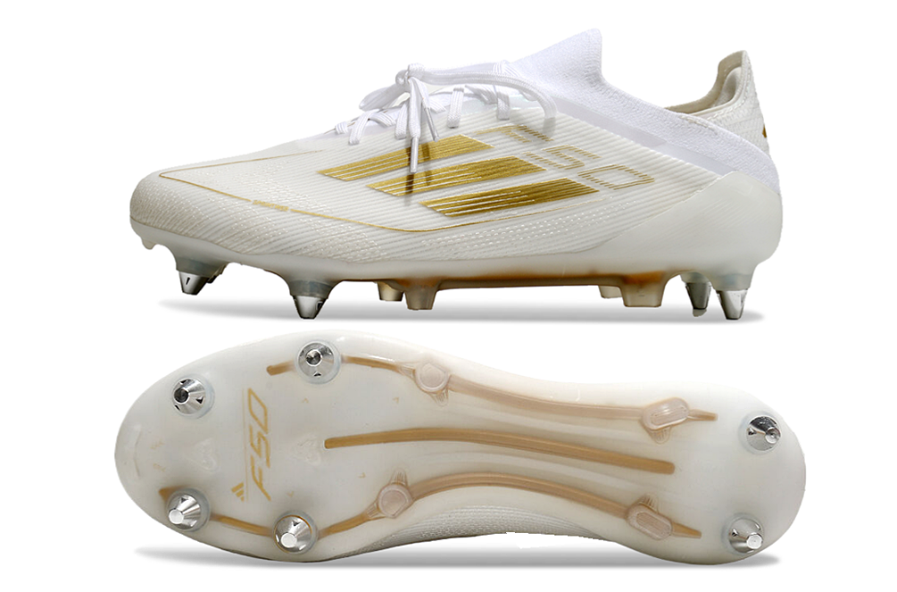 Adidas F50 SG Elite Football Boot - White/Gold