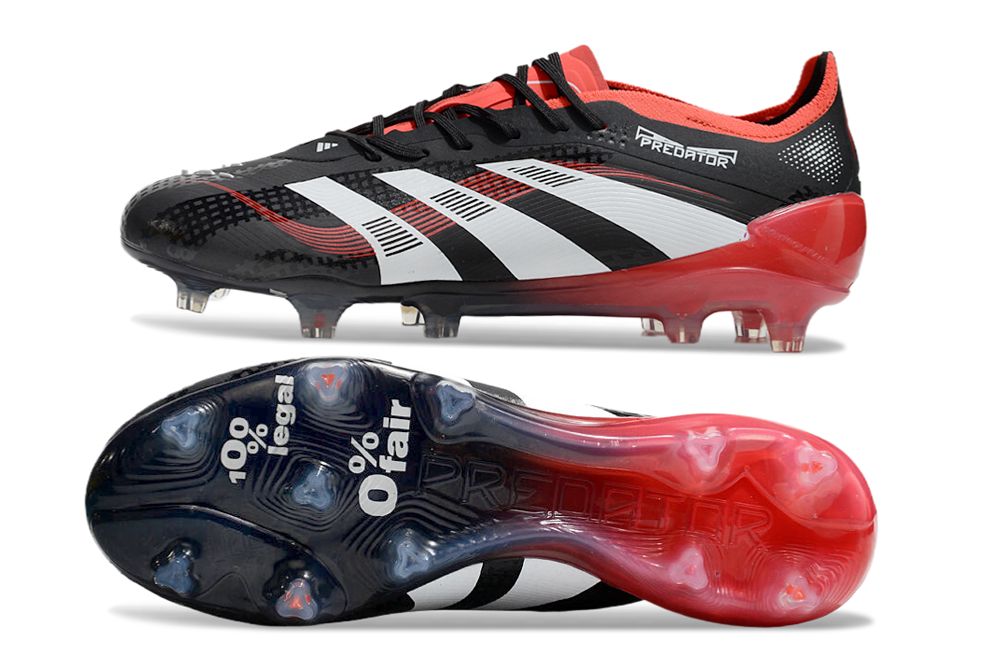 Adidas Predator Tongue FG Elite Football Boot - Black/Red