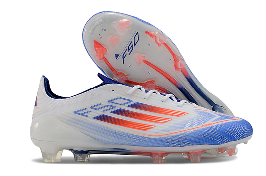 Adidas F50 Elite FG Football Boot - White/Blue 