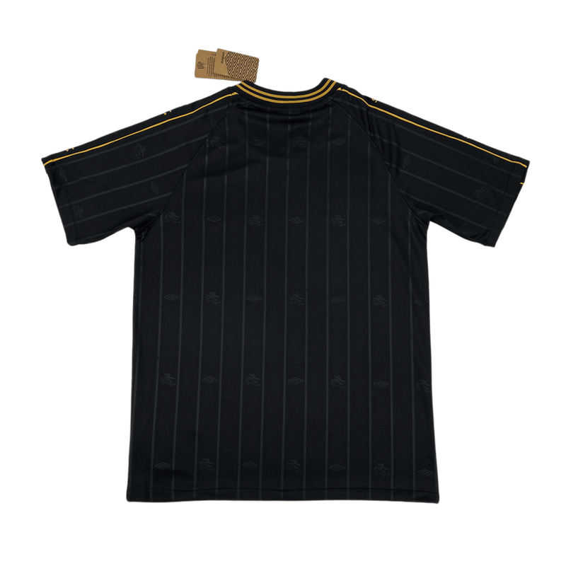 Camisa-Hombre-SANTOS-CBJ-Umbro-Negro-y-Dorado-SANTOS-CBJ-Umbro-Men's-Shirt-Black-and-Gold-charlie Brown jr