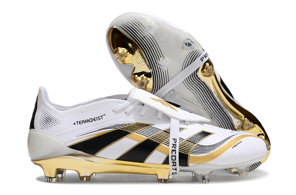 Adidas Predator Tongue FG Elite Football Boot - White/Gold 