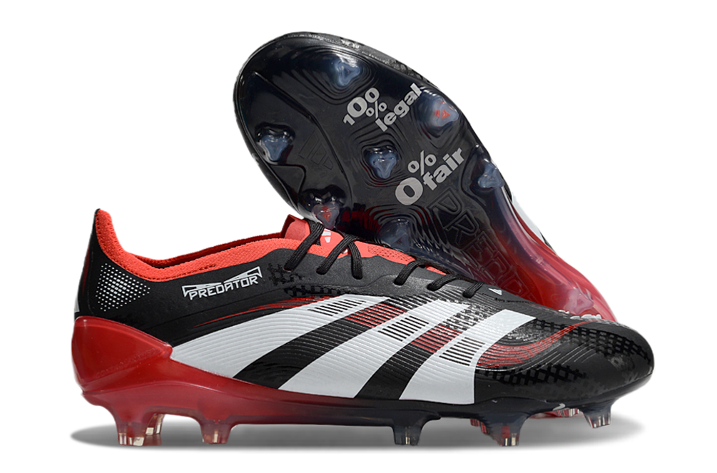 Adidas Predator Tongue FG Elite Football Boot - Black/Red 